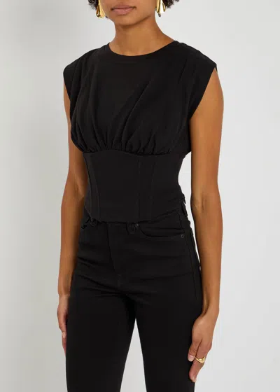 Good American Women's Sleeveless Corset Top, Regular & Plus Size In Black