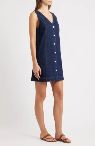 Frnch Nala Denim Dress In Midnight Blue In Blue