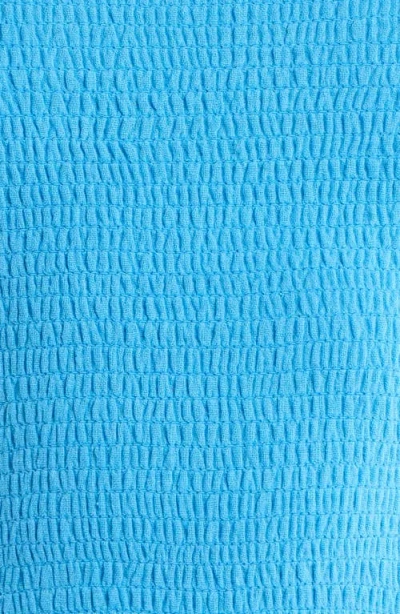 Elan Smocked Strapless Cover-up Jumpsuit In Blue