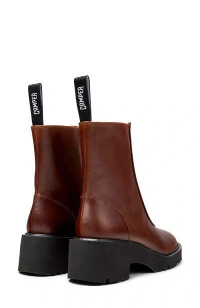 Camper 54mm Milah Zip-front Platform Boots In Brown