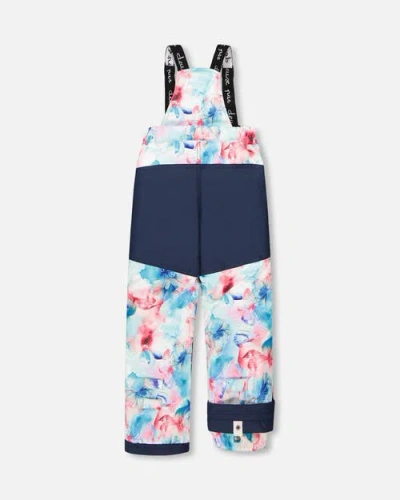 Deux Par Deux Two-piece Play Snowsuit Flower In Blue