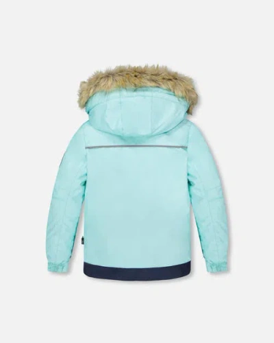 Deux Par Deux Two-piece Play Snowsuit Flower In Blue