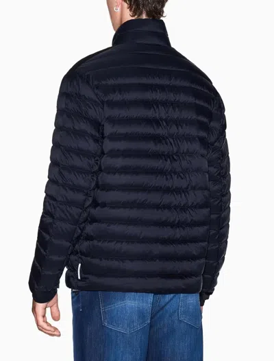 Armani Exchange Zipper Down Jacket In Blue