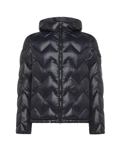 Peuterey Blue Chevron Quilted Duvet In Black
