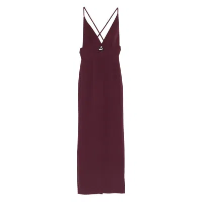 Solace London Cross-back Maxi Dress In Burgundy