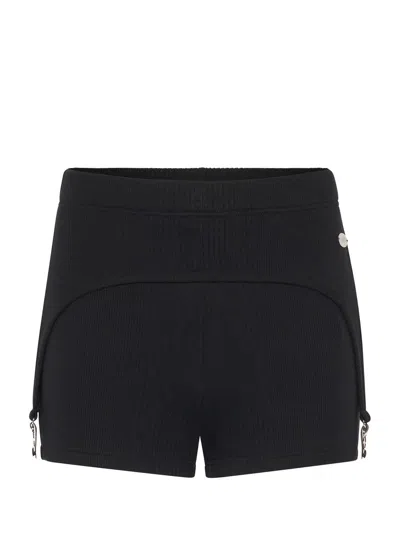 Jean Paul Gaultier Mini Shorts "the Garter" In Black
