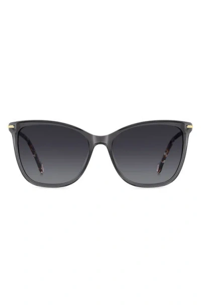 Carolina Herrera 57mm Rectangular Gradient Sunglasses In Black