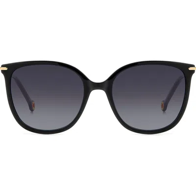 Carolina Herrera 55mm Gradient Rectangular Sunglasses In Black