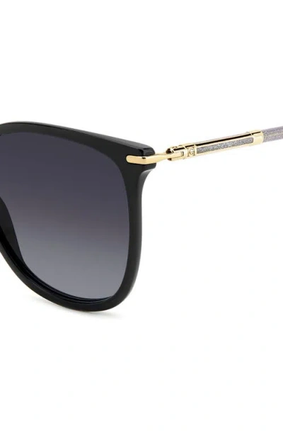 Carolina Herrera 55mm Gradient Rectangular Sunglasses In Black