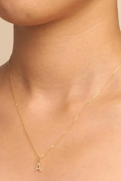 Oradina 14k Gold My Letter Diamond Pendant Charm In Gold