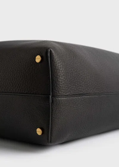 Totême Suede Leather Shoulder Bag With Detachable Handle In Black