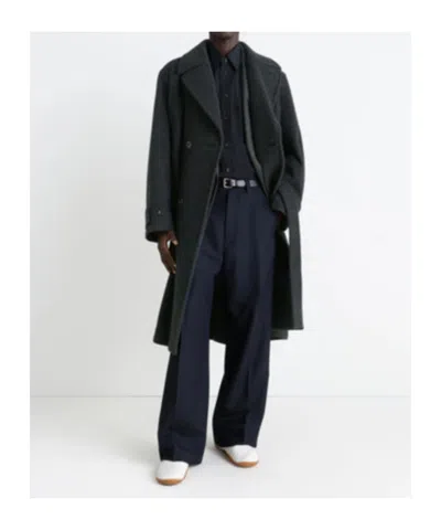 Lemaire Soft Coat In Wool And Alpaca Blend With Removable Belt In Black