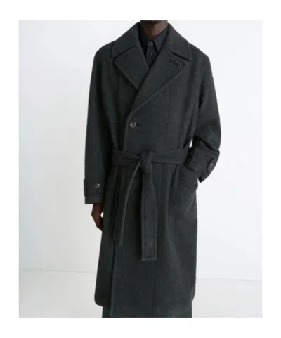 Lemaire Soft Coat In Wool And Alpaca Blend With Removable Belt In Black