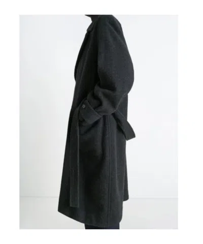 Lemaire Soft Coat In Wool And Alpaca Blend With Removable Belt In Black