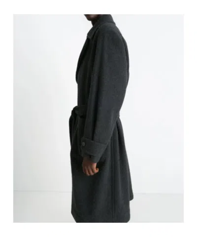 Lemaire Soft Coat In Wool And Alpaca Blend With Removable Belt In Black