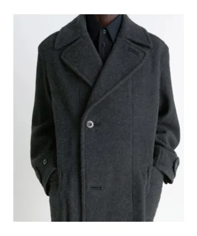 Lemaire Soft Coat In Wool And Alpaca Blend With Removable Belt In Black