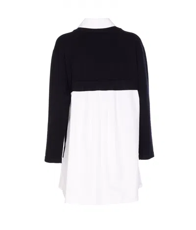 Elisabetta Franchi Dress With Contrast Collar And V-neckline In Black