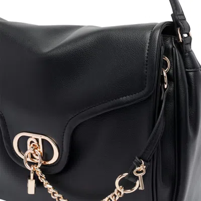 Liu •jo Shoulder Bag With Chain Detail And Padlock Accent In Black