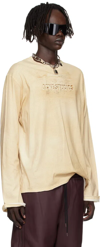 Acne Studios Edden U Long Sleeve Tee Sand Beige In Yellow