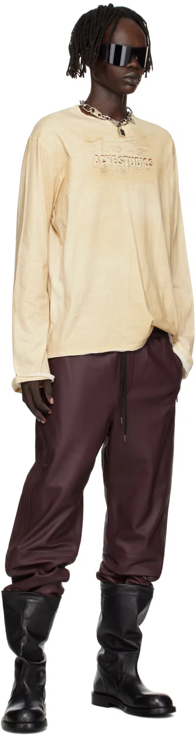 Acne Studios Edden U Long Sleeve Tee Sand Beige In Yellow