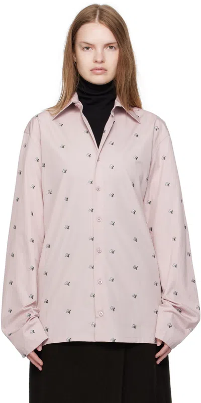 Rier Long-sleeved Embroidered Shirt In Pink