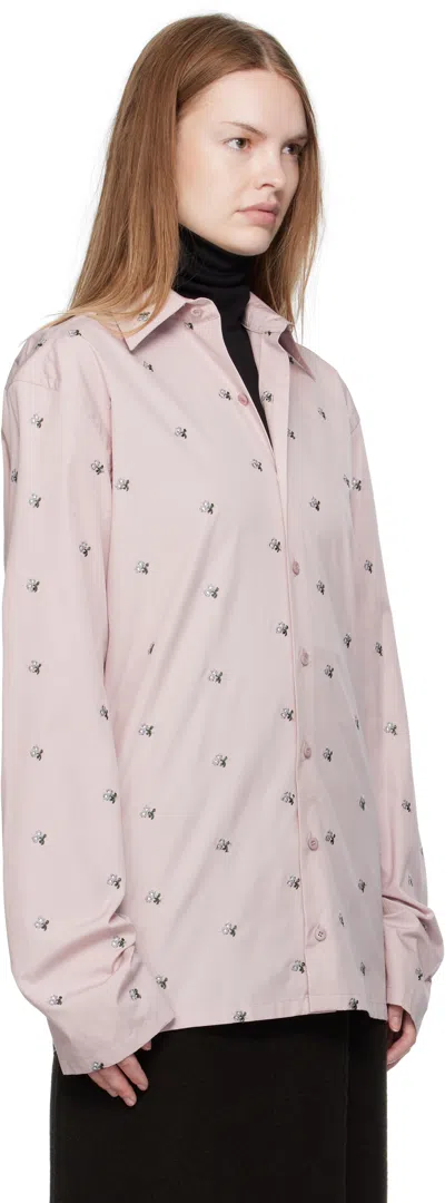 Rier Long-sleeved Embroidered Shirt In Pink