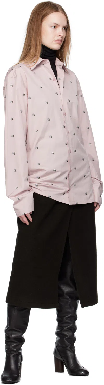 Rier Long-sleeved Embroidered Shirt In Pink
