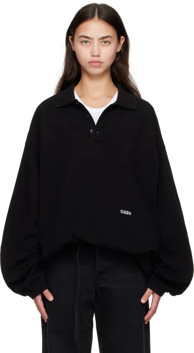 032c Black Speed Devil Ls Polo In Black