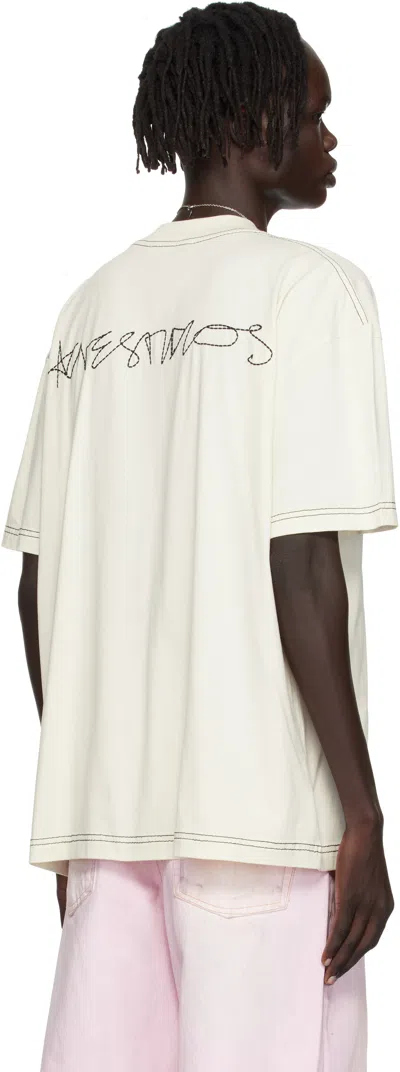 Acne Studios Off-white Logo T-shirt In White