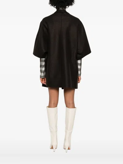 Harris Wharf London Short-sleeve Collared Coat In Brown