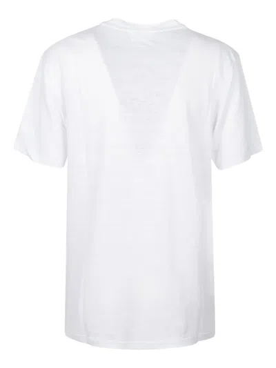 Isabel Marant Étoile Linen Logo Short-sleeve T-shirt In White