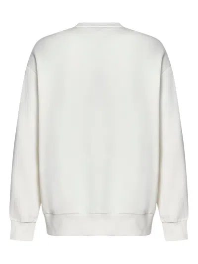 State Of Order Embroidered Ribbed Crew Neck Sweater In White