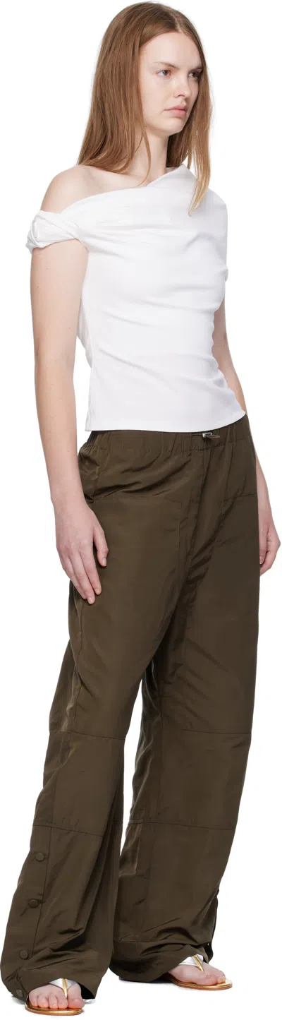 Paris Georgia Ida One-shoulder Draped Top In Black