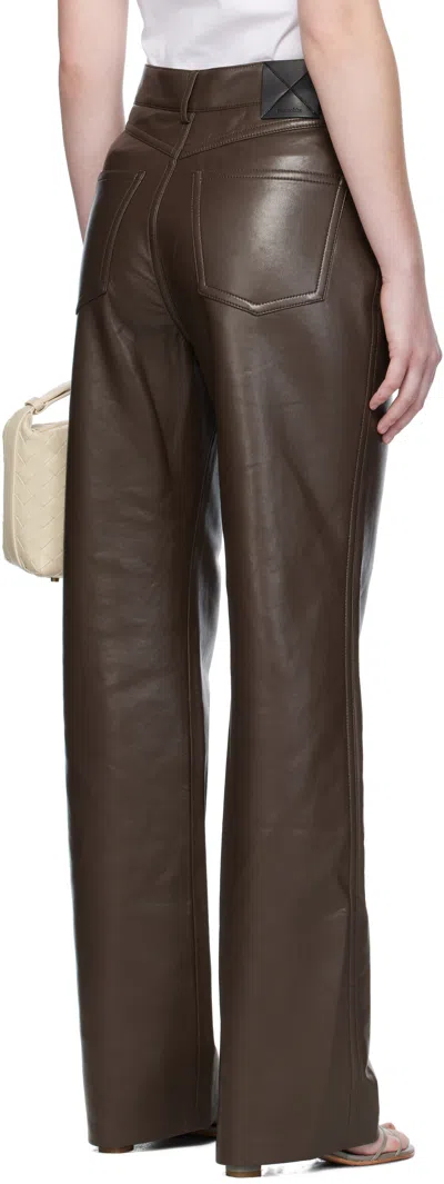 Nanushka Brown Seldes Regenerated Leather Trousers In Brown