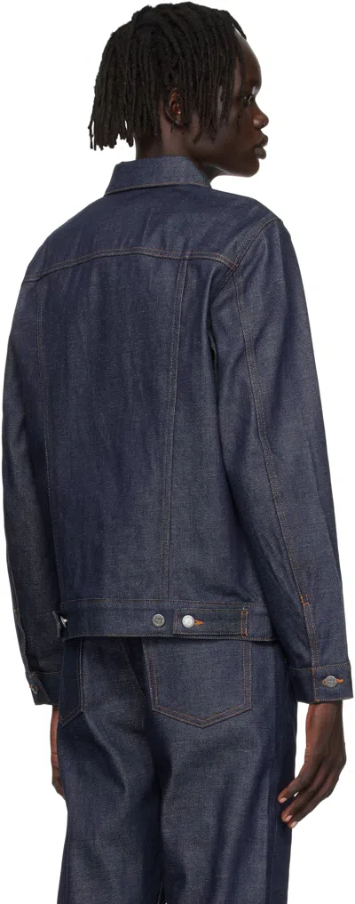 Apc A.p.c. Classic Indigo Denim Jacket With Structured Silhouette In Blue