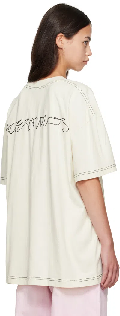 Acne Studios Off-white Logo T-shirt In Neutral