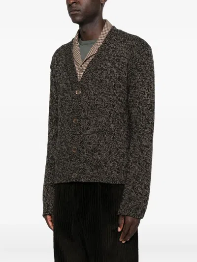 Our Legacy Brown Textured Wool Cardigan In Brown