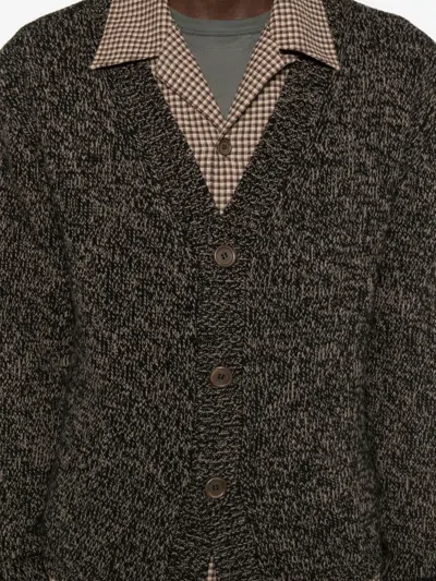 Our Legacy Brown Textured Wool Cardigan In Brown