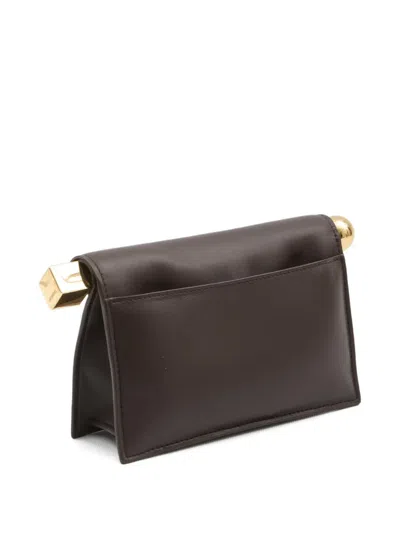 Jacquemus Small Rond Carré Clutch In Brown