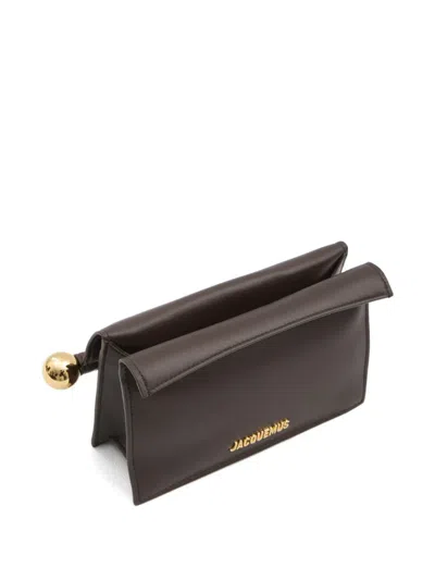 Jacquemus Small Rond Carré Clutch In Brown