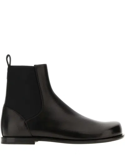 Fendi Ff Squared Chelsea Boots In Nappa Leather Shoes In Black