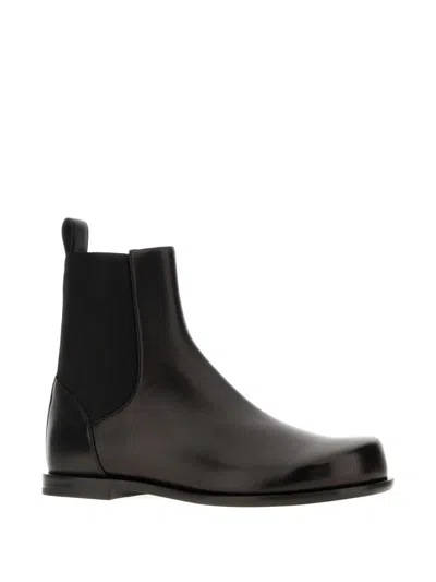 Fendi Ff Squared Chelsea Boots In Nappa Leather Shoes In Black