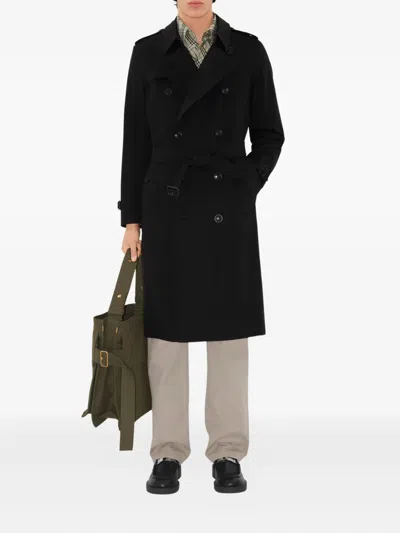 Burberry Black Chelsea Heritage Mid-length Trench Coat