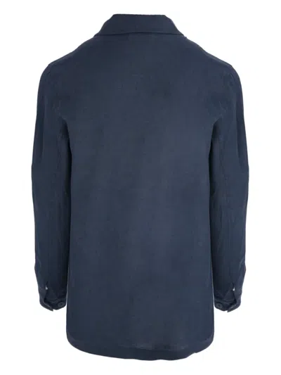 双口袋亚麻衬衫