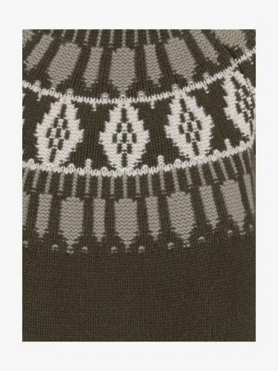 Arch4 Cashmere Sweater With Geometric Pattern In Green