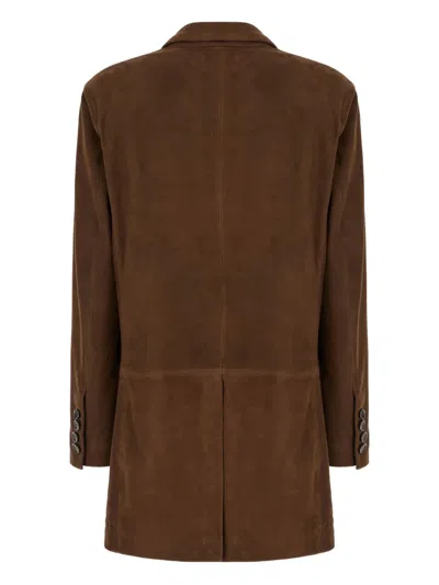 Giuseppe Di Morabito Suede Button Blazer In Brown