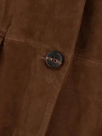 Giuseppe Di Morabito Suede Button Blazer In Brown