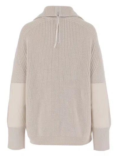 Carven Wool Zip-up Sweater In Neutral