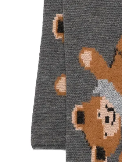 Magliano Embroidered Wool-blend Scarf In Gray