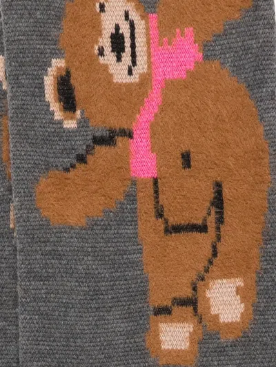 Magliano Embroidered Wool-blend Scarf In Gray